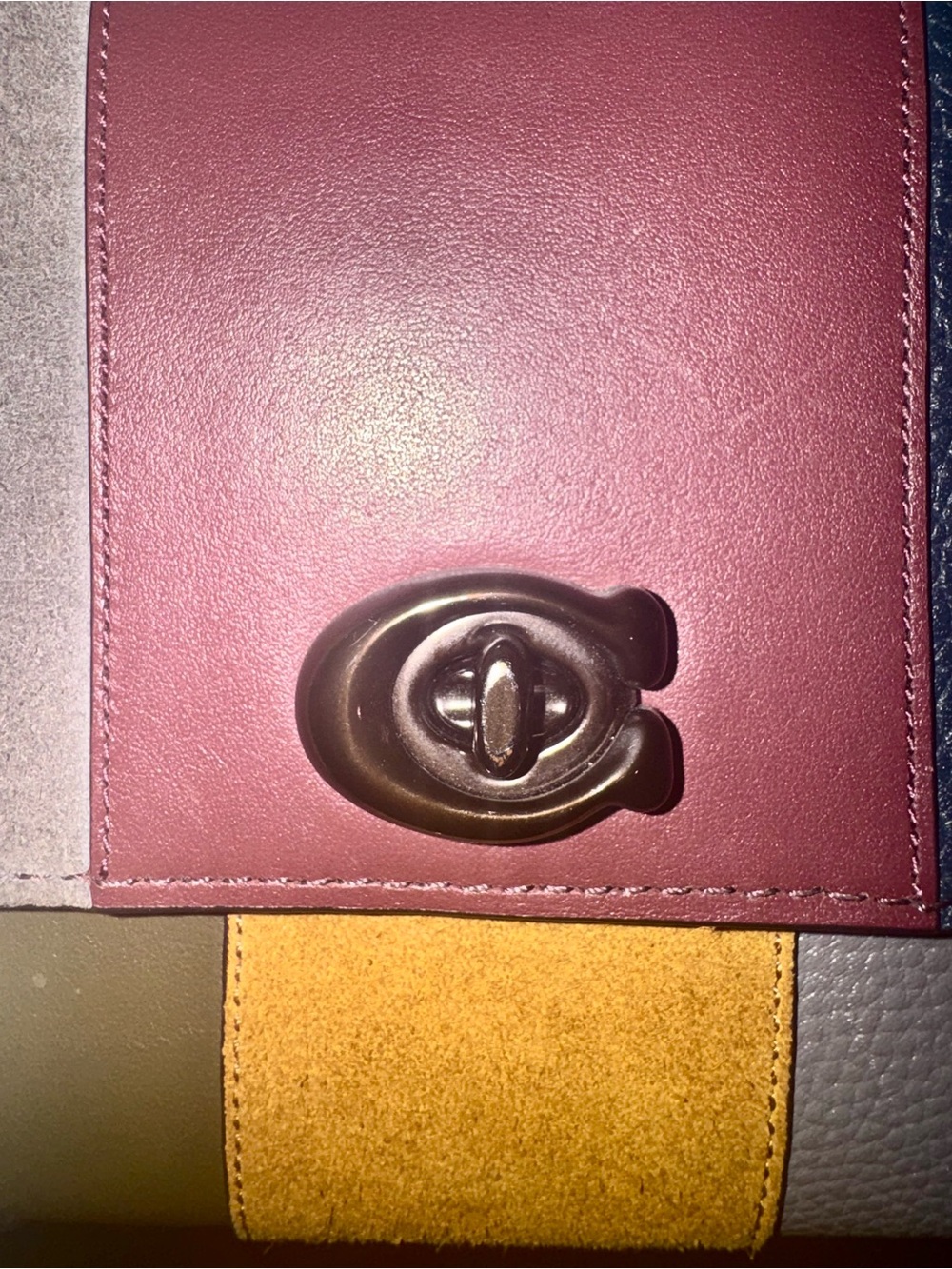 Coach Marlow Turnlock Chain Crossbody with Patchwork Stripes(Style 78061) Rare - Picture 5 of 6